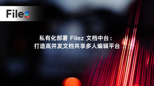 私有化部署 Filez 文档中台：打造高并发文档共享多人编辑平台