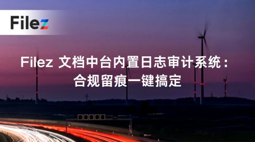 Filez 文档中台内置日志审计系统：合规留痕一键搞定