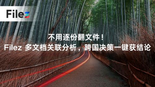 不用逐份翻文件！Filez 多文档关联分析，跨国决策一键获结论