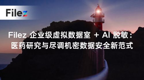 Filez 企业级虚拟数据室 + AI 脱敏：医药研究与尽调机密数据安全新范式
