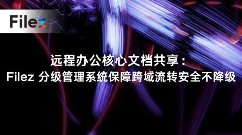 远程办公核心文档共享：Filez 分级管理系统保障跨域流转安全不降级