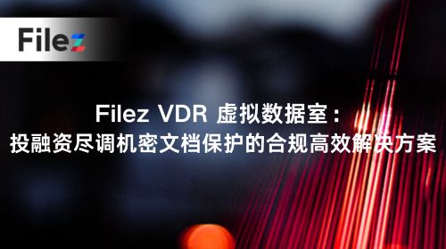 Filez VDR 虚拟数据室：投融资尽调机密文档保护的合规高效解决方案
